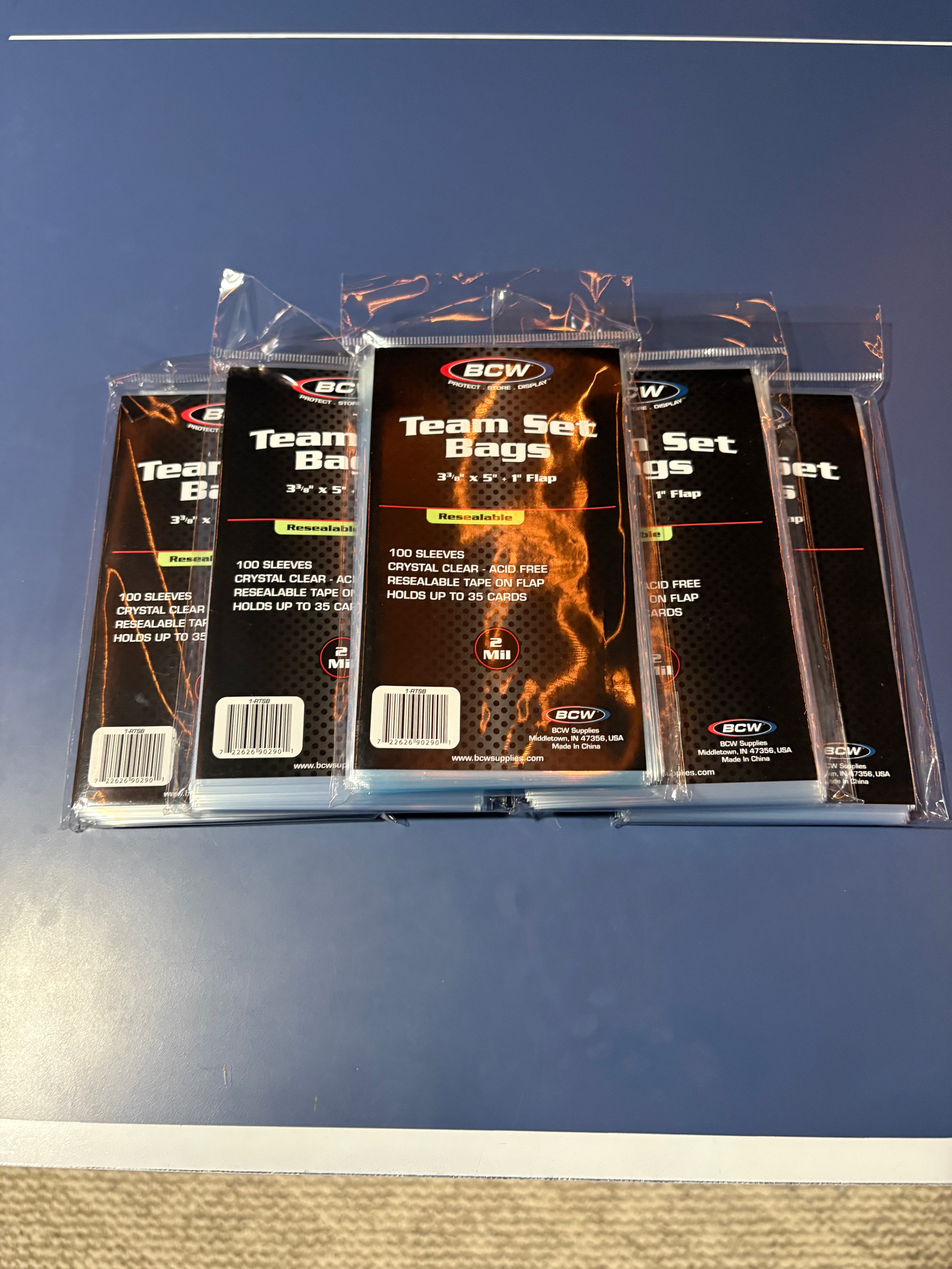 5-Pack Bundle! 🛡️ Premium Resealable Team Set Bags (500ct Total) | Card Storage for Toploaders