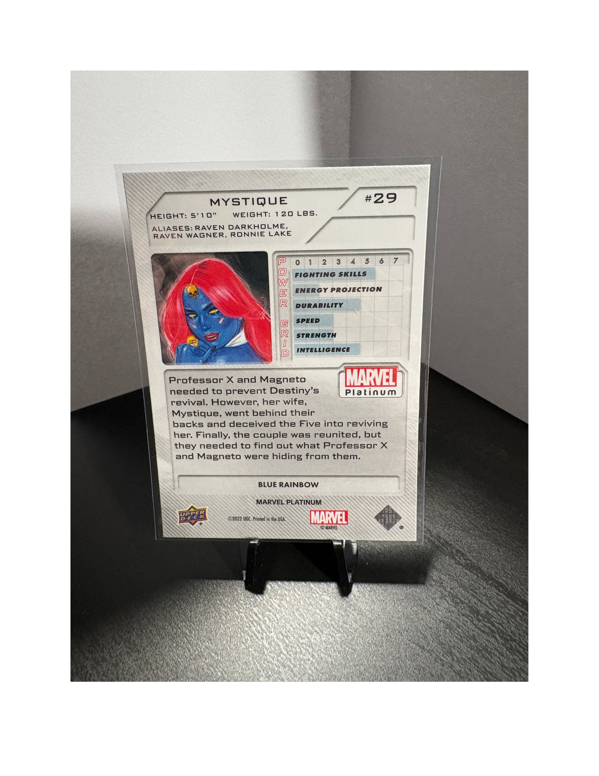 Mystique #29 - 2023 Upper Deck Marvel Platinum BLUE RAINBOW Parallel